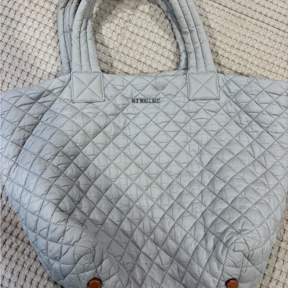 MZ Wallace Gray Quilted large Metro Tote Bag